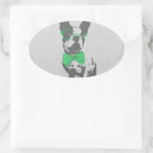 かわいいおもしろいトレンディーヴィンテージブフランスのルドッグ 楕円形シール (バッグ)