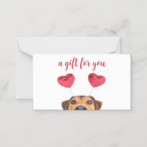 かわいいおもしろいドッグヘッドバンドバレンタインデイギフトカード