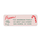 かわいいおもしろいドードルスクリスマスホリデー差出人住所 ラベル (正面)