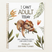 かわいいおもしろいナマケモノ「今日は大人にならない」 プランナー手帳 (正面)