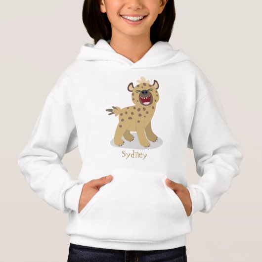 かわいいおもしろいハイエナ笑い漫画イラストレーション (正面)