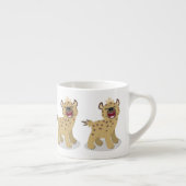 かわいいおもしろいハイエナ笑い漫画イラストレーション エスプレッソカップ (右)