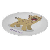 かわいいおもしろいハイエナ笑い漫画イラストレーション カッティングボード (角)