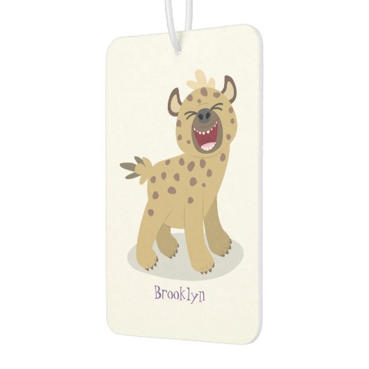 かわいいおもしろいハイエナ笑い漫画イラストレーション カーエアーフレッシュナー (左)