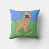 かわいいおもしろいハイエナ笑い漫画イラストレーション クッション (裏面)