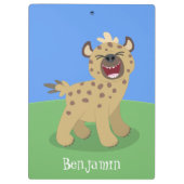 かわいいおもしろいハイエナ笑い漫画イラストレーション クリップボード (裏面)