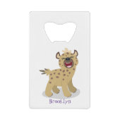 かわいいおもしろいハイエナ笑い漫画イラストレーション クレジットカード栓抜き (正面)