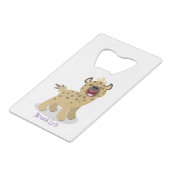 かわいいおもしろいハイエナ笑い漫画イラストレーション クレジットカード栓抜き (裏面アングル)