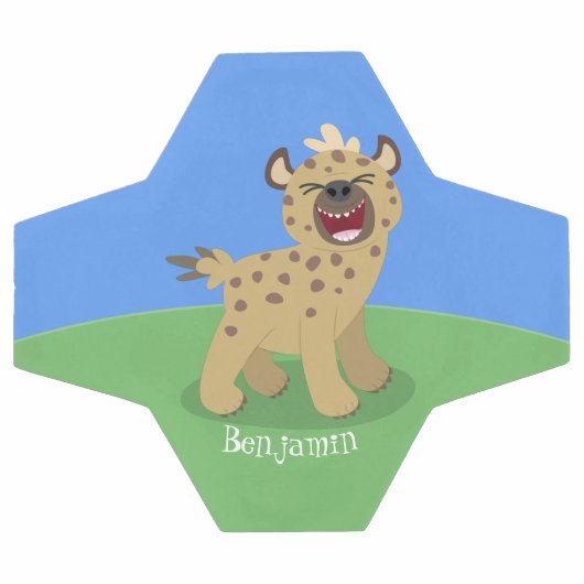 かわいいおもしろいハイエナ笑い漫画イラストレーション サッカーボール (フラット)