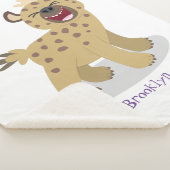 かわいいおもしろいハイエナ笑い漫画イラストレーション シェルパブランケット (3/4)