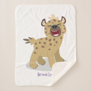 かわいいおもしろいハイエナ笑い漫画イラストレーション シェルパブランケット