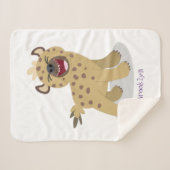 かわいいおもしろいハイエナ笑い漫画イラストレーション シェルパブランケット (正面(横))