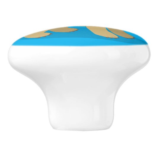 かわいいおもしろいハイエナ笑い漫画イラストレーション セラミックノブ (側面)