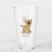 かわいいおもしろいハイエナ笑い漫画イラストレーション タンブラーグラス (裏面)