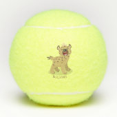 かわいいおもしろいハイエナ笑い漫画イラストレーション テニスボール (正面)