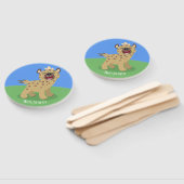 かわいいおもしろいハイエナ笑い漫画イラストレーション ハンドファン (組立なし)