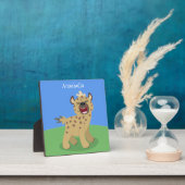 かわいいおもしろいハイエナ笑い漫画イラストレーション フォトプラーク (インサイチュ)