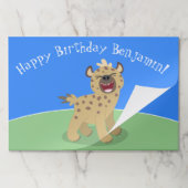 かわいいおもしろいハイエナ笑い漫画イラストレーション ペーパーパッド (折り畳み)