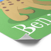 かわいいおもしろいハイエナ笑い漫画イラストレーション ポスター (角)