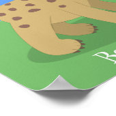 かわいいおもしろいハイエナ笑い漫画イラストレーション ポスター (角)