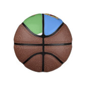 かわいいおもしろいハイエナ笑い漫画イラストレーション ミニバスケットボール (右)