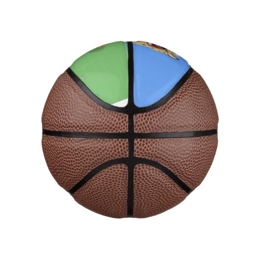 かわいいおもしろいハイエナ笑い漫画イラストレーション ミニバスケットボール (右)