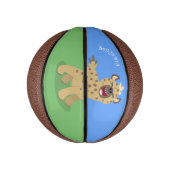 かわいいおもしろいハイエナ笑い漫画イラストレーション ミニバスケットボール (縦)