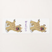 かわいいおもしろいハイエナ笑い漫画イラストレーション ヨガマット (裏面(横))