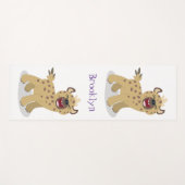 かわいいおもしろいハイエナ笑い漫画イラストレーション ヨガマット (正面(横))