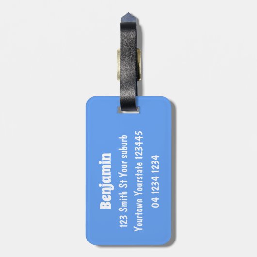 かわいいおもしろいハイエナ笑い漫画イラストレーション ラゲッジタグ (裏面縦)