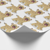 かわいいおもしろいハイエナ笑い漫画イラストレーション ラッピングペーパー (角)