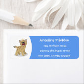 かわいいおもしろいハイエナ笑い漫画イラストレーション ラベル (インサイチュ)