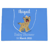 かわいいおもしろいハイエナ笑い漫画イラストレーション ラージペーパーバッグ (正面)