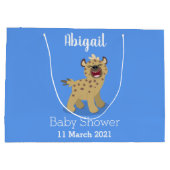 かわいいおもしろいハイエナ笑い漫画イラストレーション ラージペーパーバッグ (裏面)