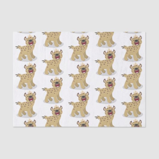 かわいいおもしろいハイエナ笑い漫画イラストレーション 薄葉紙 (正面)