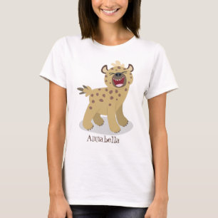かわいいおもしろいハイエナ笑い漫画イラストレーション Tシャツ