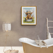 かわいいおもしろいハイランドカウバスルームのウォールアート ポスター