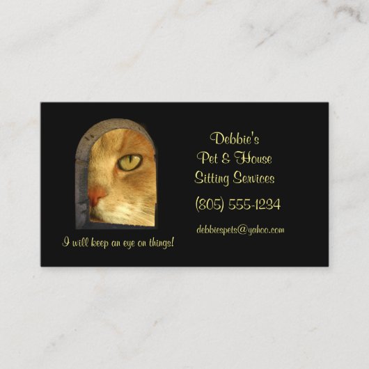 かわいいおもしろいハウスとペット座りビジネスバス 名刺 (正面)