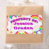 かわいいおもしろいハッピーアートのレインボー ラベル (インサイチュ)