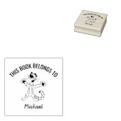 かわいいおもしろいハッピータイガーこの本は名前に属している ラバースタンプ (押印)