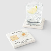 かわいいおもしろいハッピートースト卵 ストーンコースター (横)