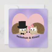 かわいいおもしろいハリネズミとキス カード (正面)