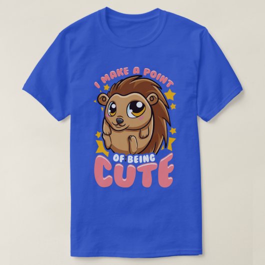 かわいいおもしろいハリネズミ Tシャツ (デザイン正面)