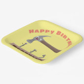 かわいいおもしろいハンマーと爪、 ネイルの漫画の誕生日 ペーパープレート (傾斜あり)