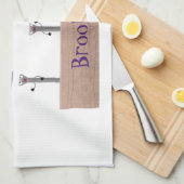 かわいいおもしろいハンマーと爪、 ネイル漫画イラストレーション キッチンタオル (四つ折り)