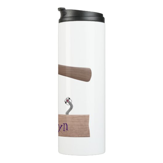 かわいいおもしろいハンマーと爪、 ネイル漫画イラストレーション タンブラー (回転右)