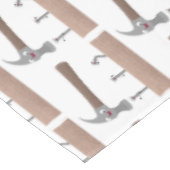 かわいいおもしろいハンマーと爪、 ネイル漫画イラストレーション テーブルクロス (アングル)