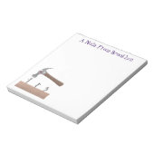 かわいいおもしろいハンマーと爪、 ネイル漫画イラストレーション  ノートパッド (回転)