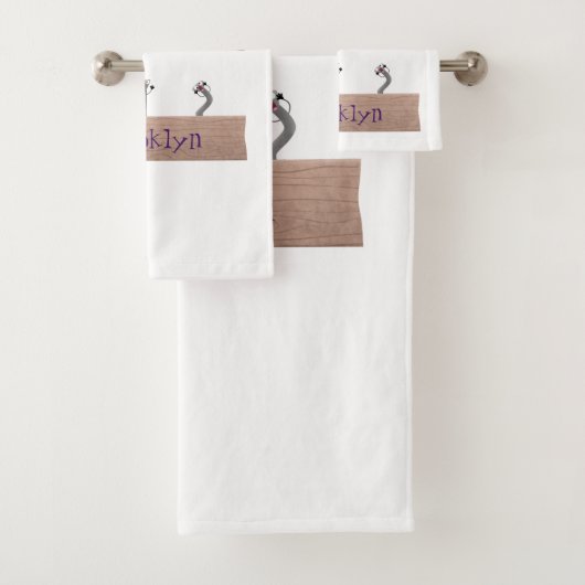 かわいいおもしろいハンマーと爪、 ネイル漫画イラストレーション バスタオルセット (インサイチュ)