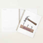 かわいいおもしろいハンマーと爪、 ネイル漫画イラストレーション プランナー手帳 (ディスプレー)